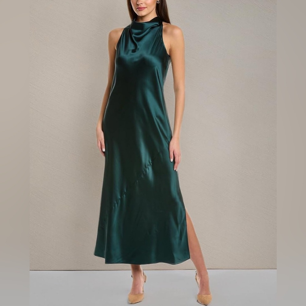 Anne Klein Cowl Neck Midi Green Dress
